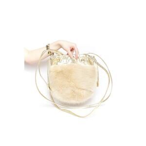 Vintage Gold Fur Bucket Bag